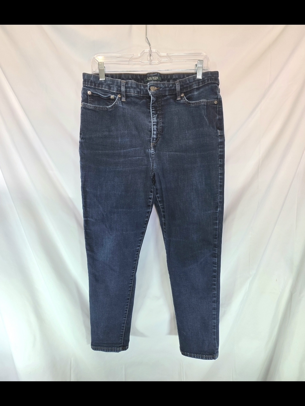 Lauren Ralph Lauren Women's Skinny Crop Curvy Medium Wash Jeans SMALL SIZE 16